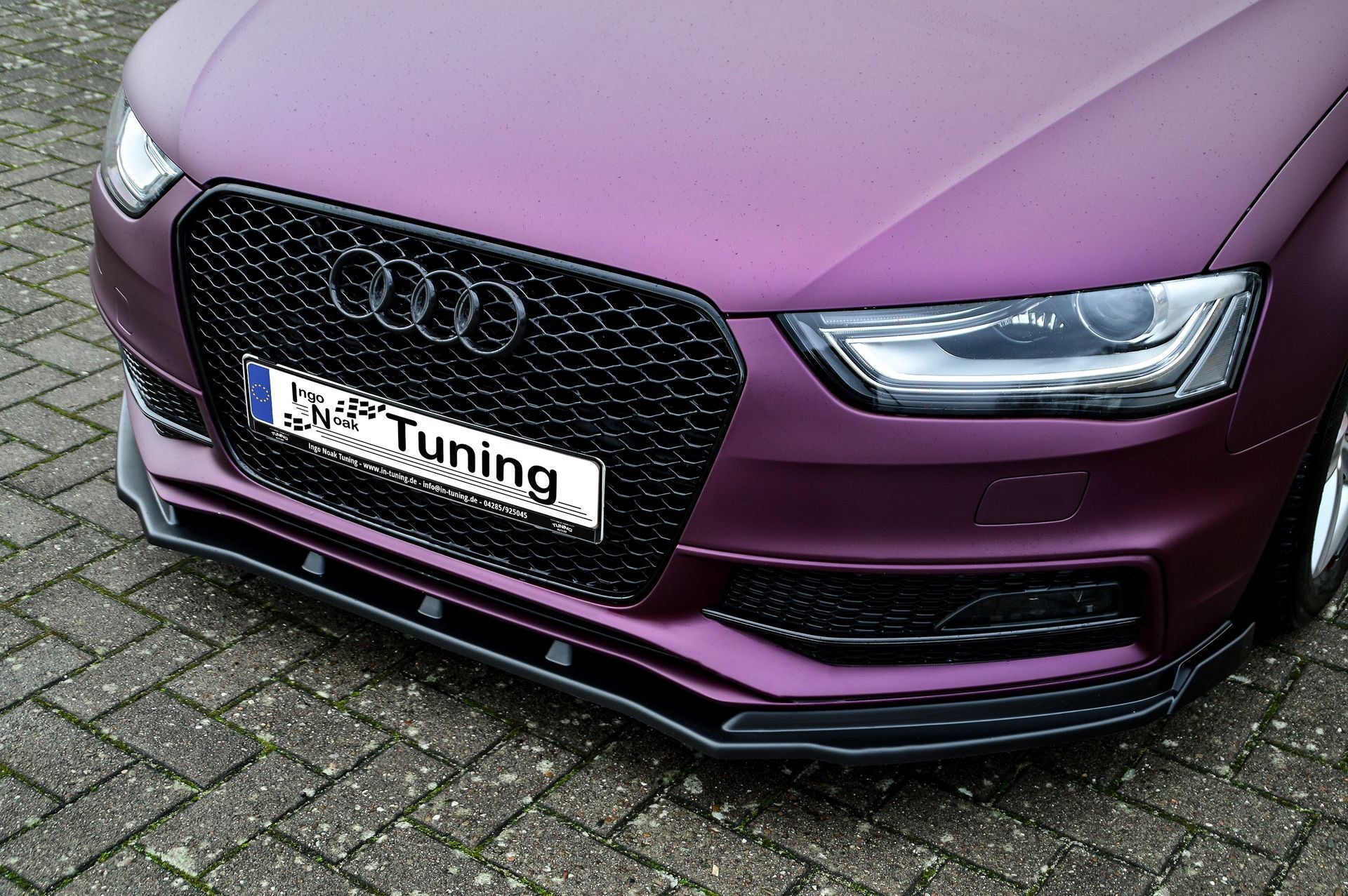 Cup Frontspoilerlippe mit Wings für Audi A4+ S4 B8 Facelift S-Line Bj. 2011-2015 Carbon Optik