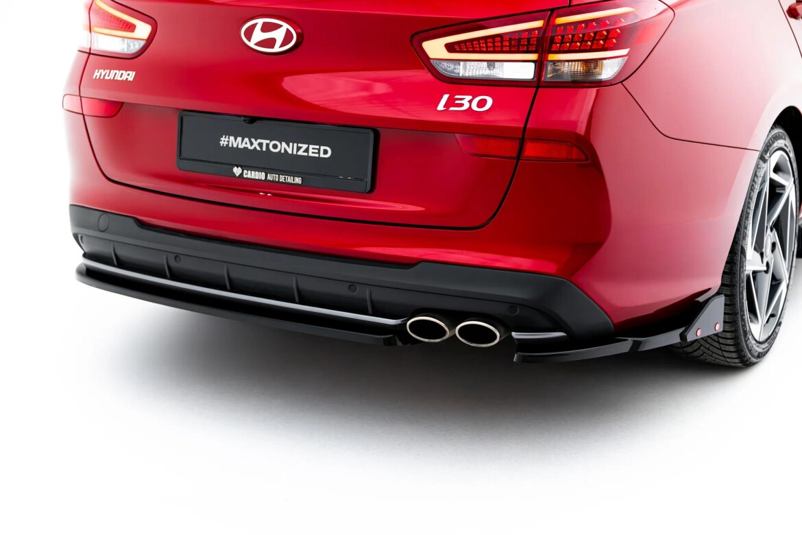 Diffusor Flaps V.2 passend für Hyundai I30 N-Line Wagon Mk3 Facelift schwarz Hochglanz + Flaps matt