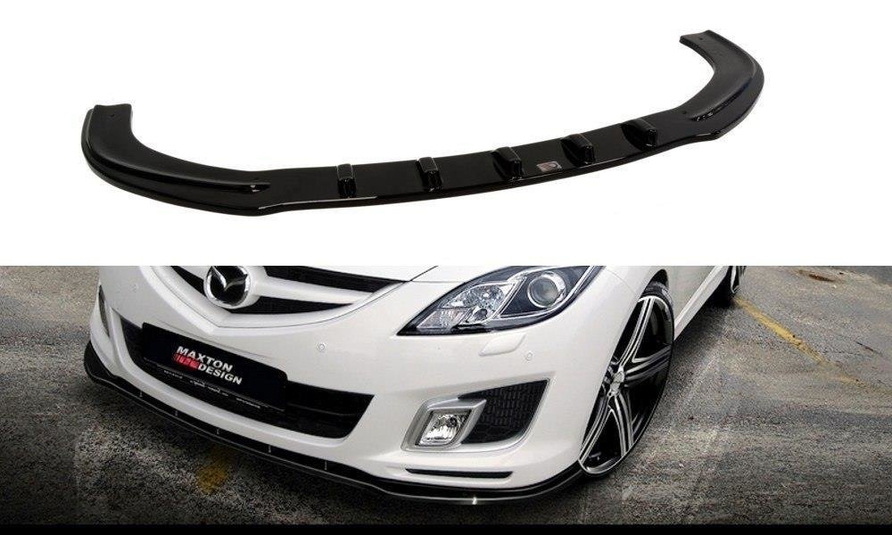 Street+ Spoilerlippe Front Ansatz passend für Mazda 6 MK2 passend für DYNAMIC SPORTStoßstange schwarz Hochglanz