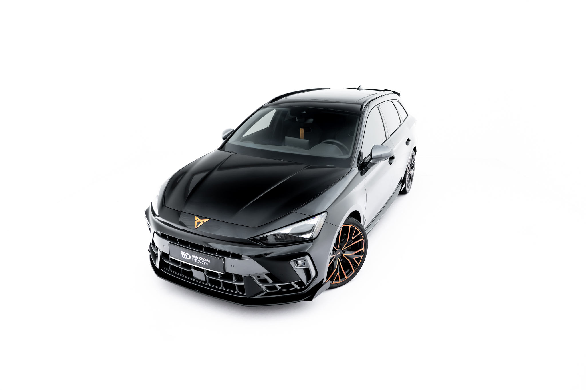 Frontlippe passend für CUPRA Leon ST / Hatchback Mk1 FL schwarz matt + Hochglanz Flaps