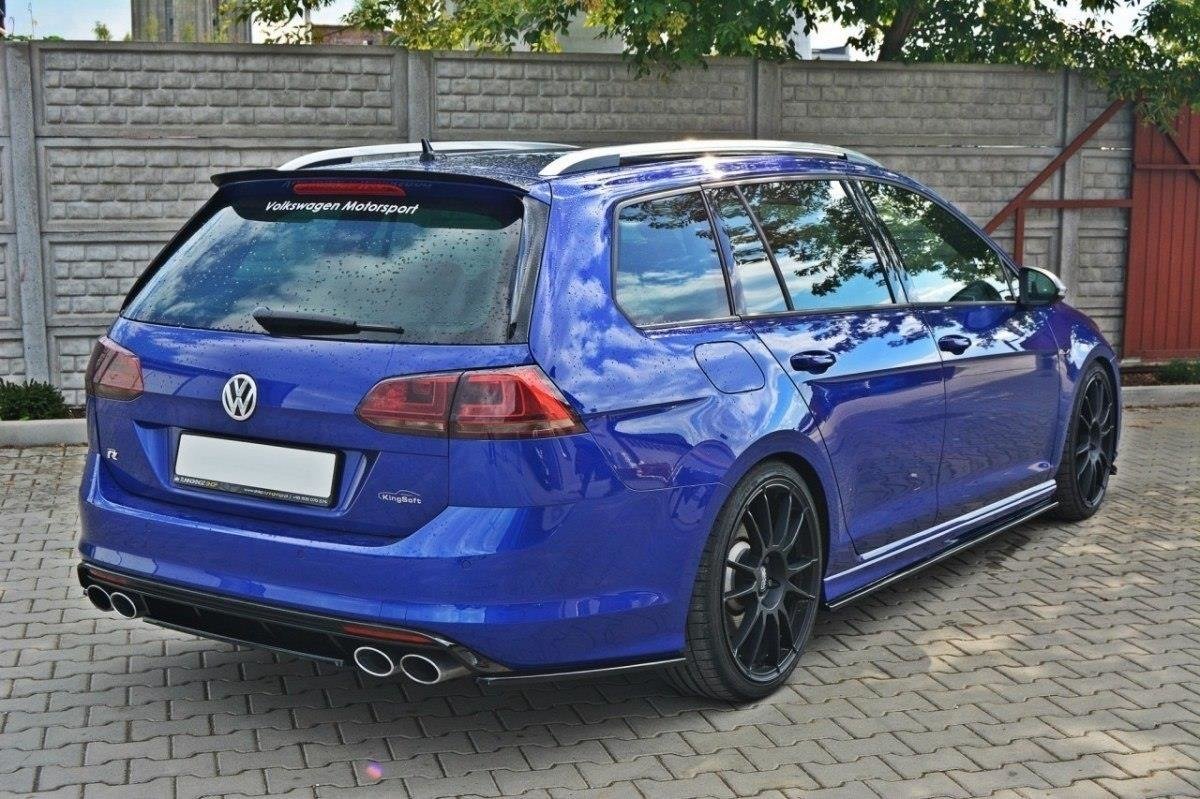 Heck Ansatz Flaps Diffusor für VW Golf 7 R Variant schwarz Hochglanz