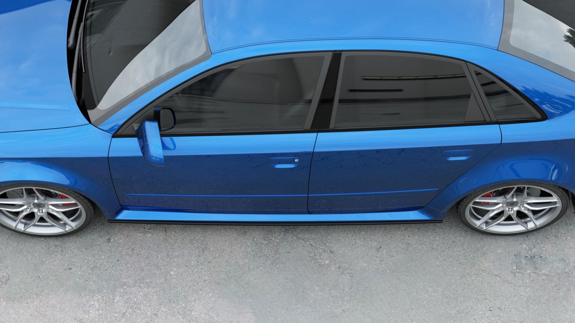 Seitenschweller Ansatz für Audi RS4 B7 Carbon Look