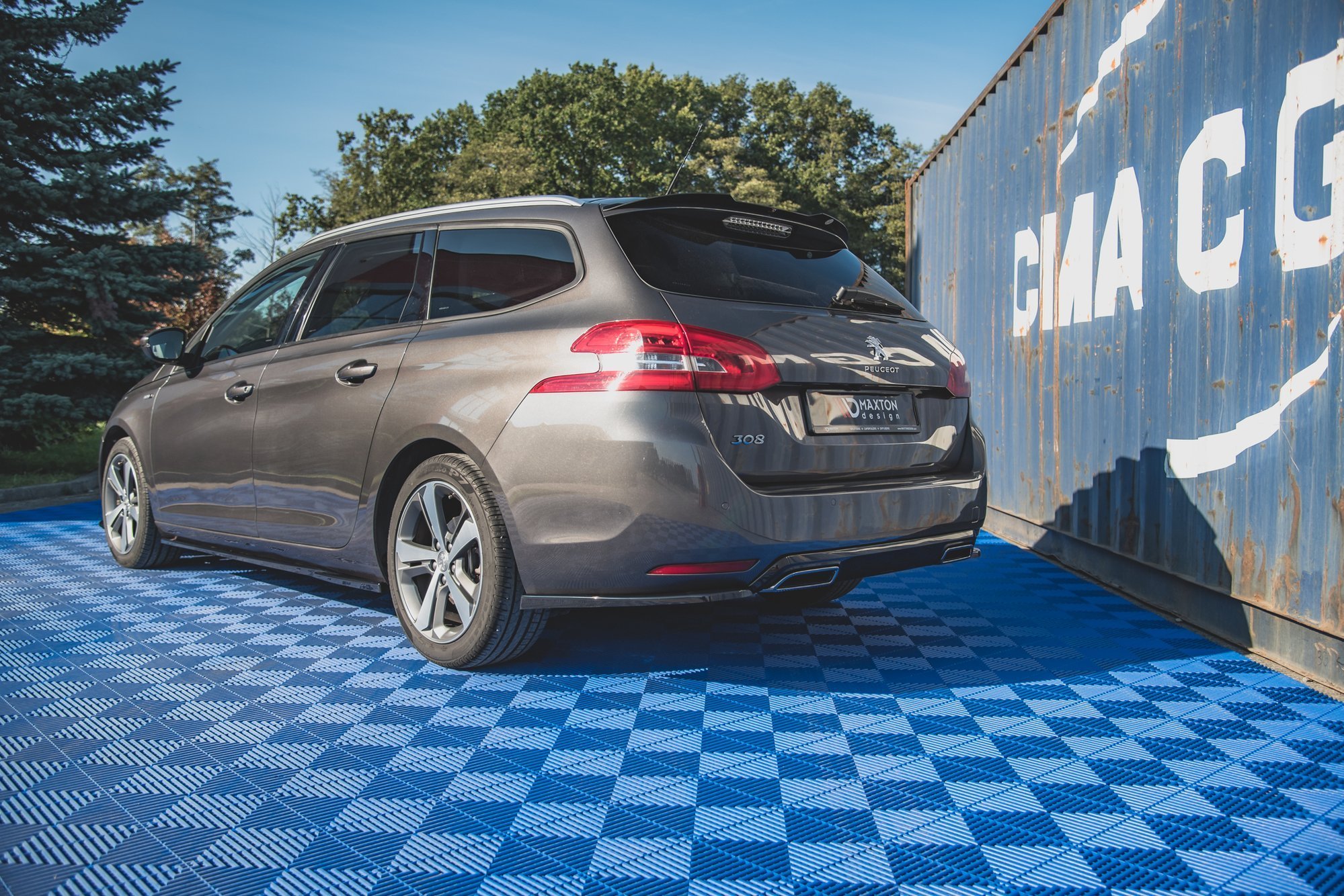 Heck Spoiler Aufsatz Abrisskante passend für Peugeot 308 SW Mk2 schwarz Hochglanz