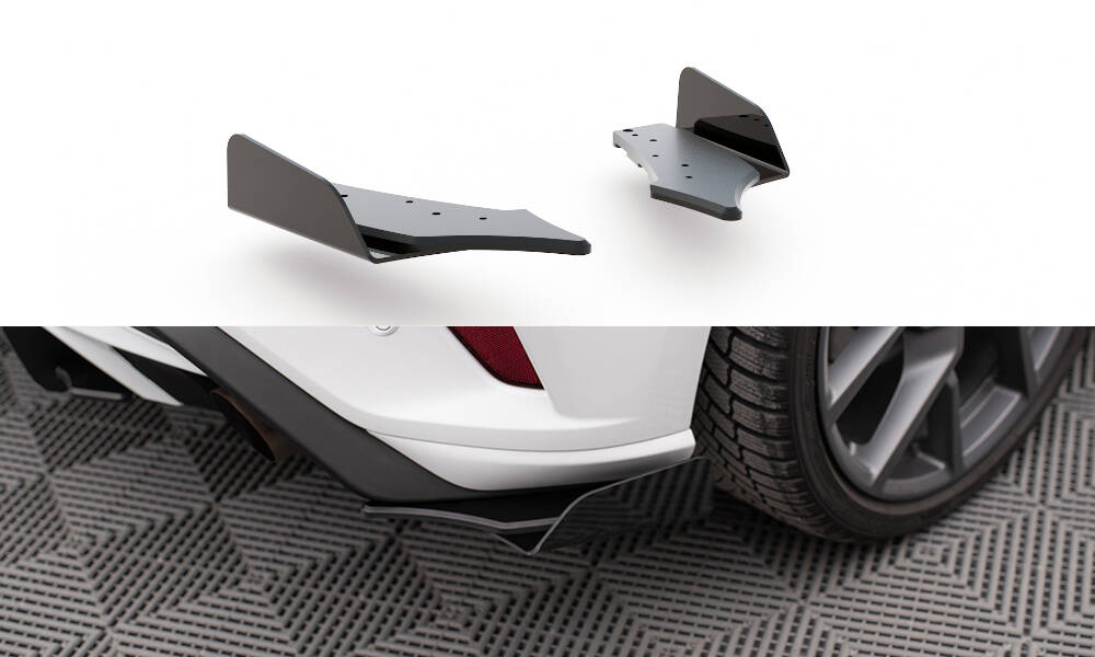 Street Pro Heck Ansatz Flaps Diffusor + Flaps für Ford Focus ST Mk4 schwarz Hochglanz