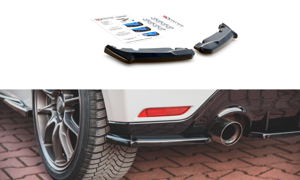 Street+ Heck Ansatz Flaps V.1 passend für Toyota GR Yaris Mk4 schwarz Hochglanz