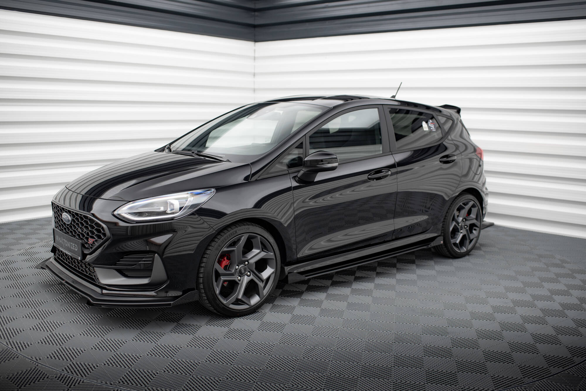 Street Pro Seitenschweller Ansatz für + Flaps Ford Fiesta ST / ST-Line Mk8 schwarz Hochglanz