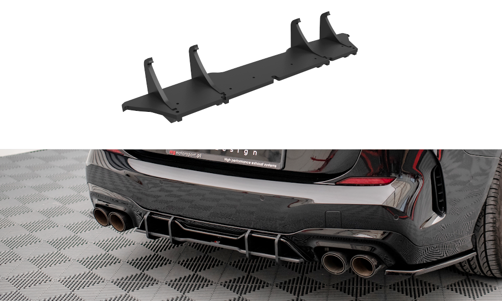 Street Pro Heckschürze Heck Ansatz Diffusor passend für BMW M235i Gran Coupe F44 schwarz-rot
