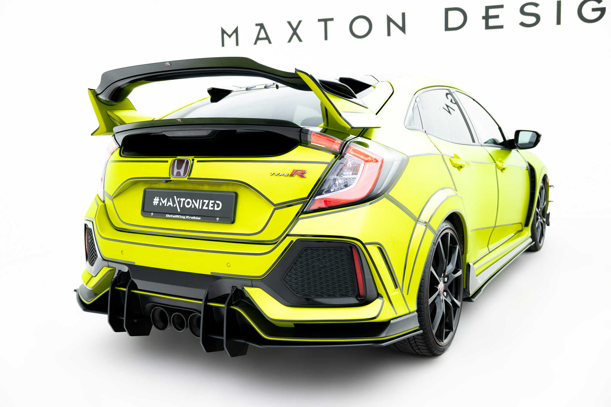 Heckansatz Diffusor V.2 passend für Honda Civic Type-R Mk10 / Mk10 Facelift schwarz-rot