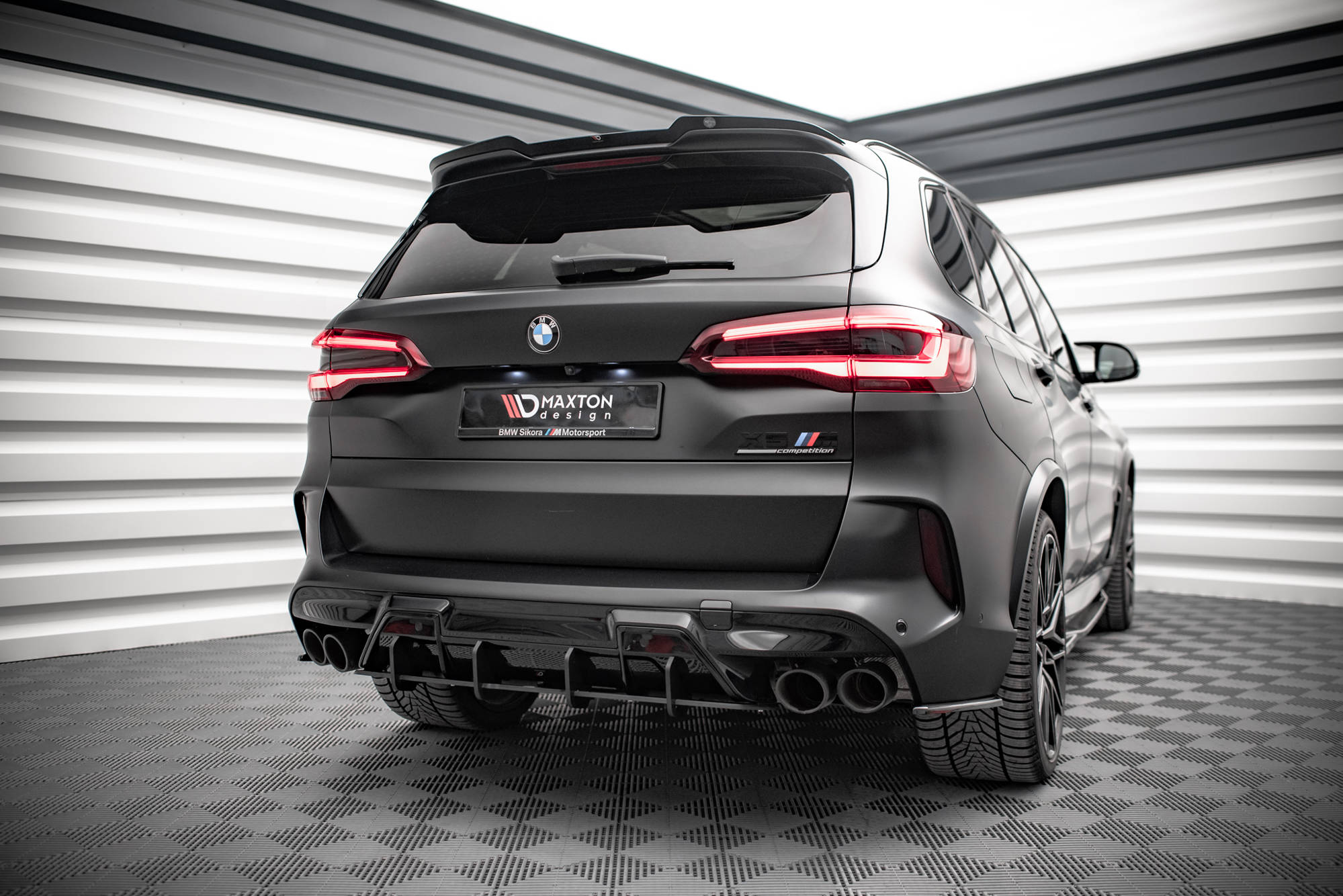 Street Pro Heckschürze Heck Ansatz Diffusor passend für BMW X5M F95 rot
