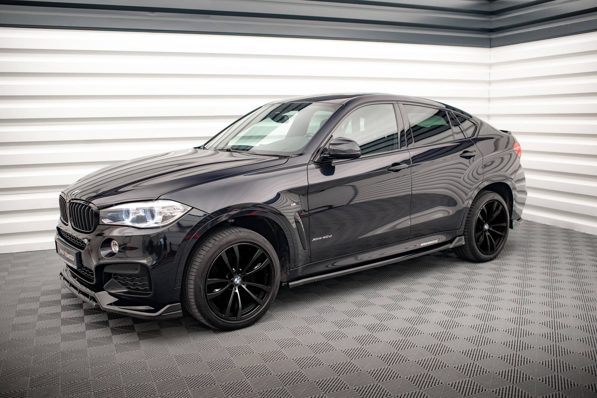 Street+ Seitenschweller Leisten V.2 passend für BMW X6 M-Paket F16 schwarz Hochglanz