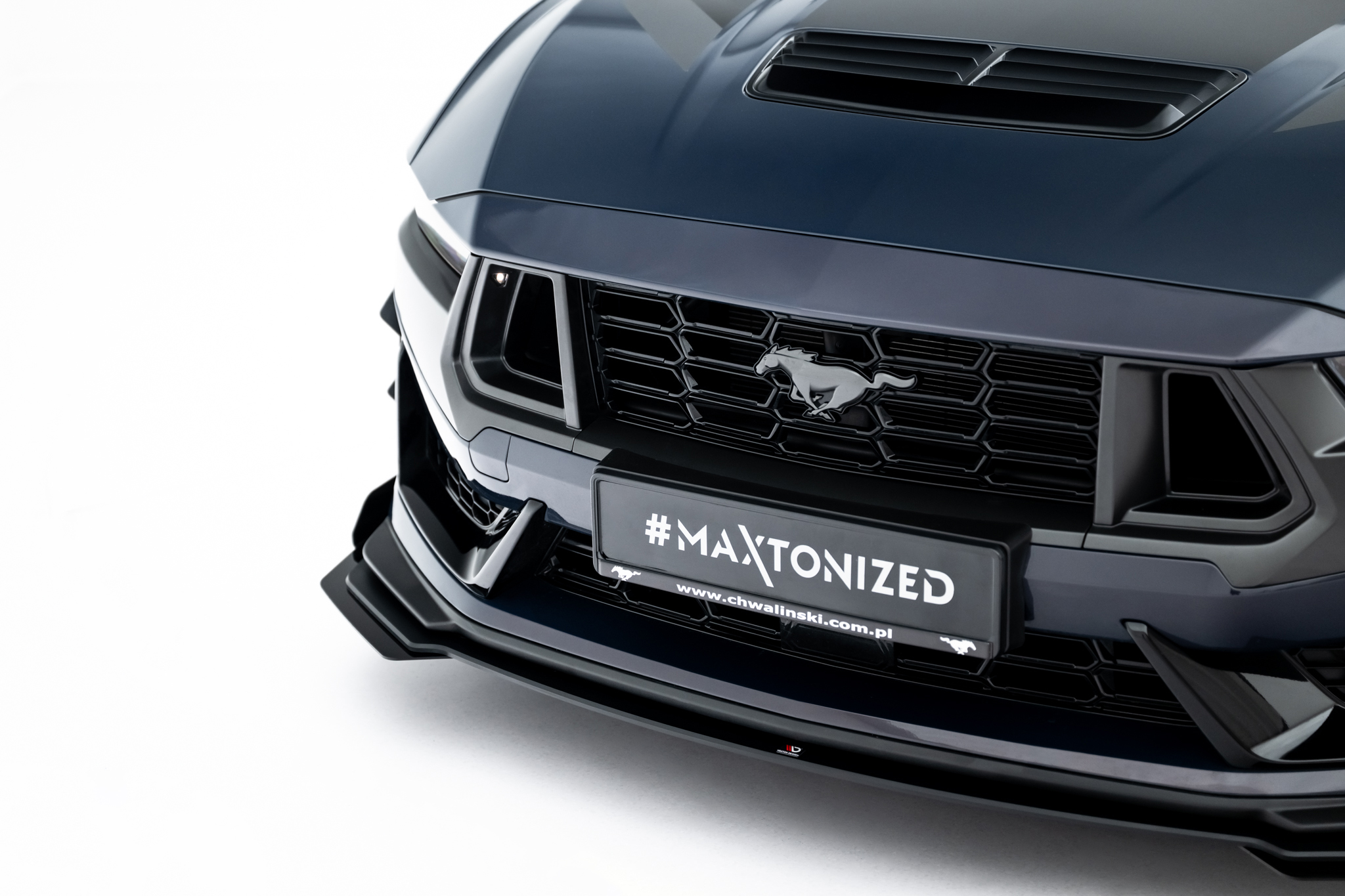 Street Pro Spoilerlippe Front Ansatz + Flaps passend für Ford Mustang Dark Horse Mk7 rot+ Hochglanz Flaps