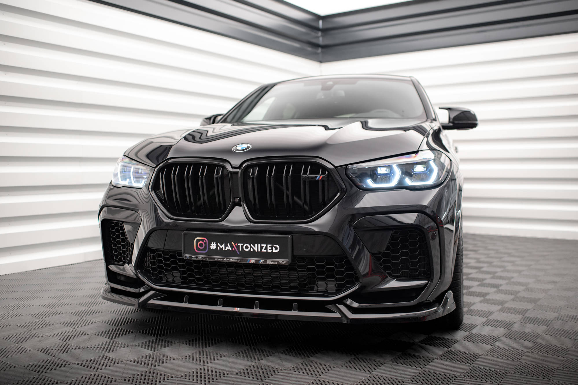 Street+ Spoilerlippe Front Ansatz V.2 passend für BMW X6 M F96 schwarz Hochglanz