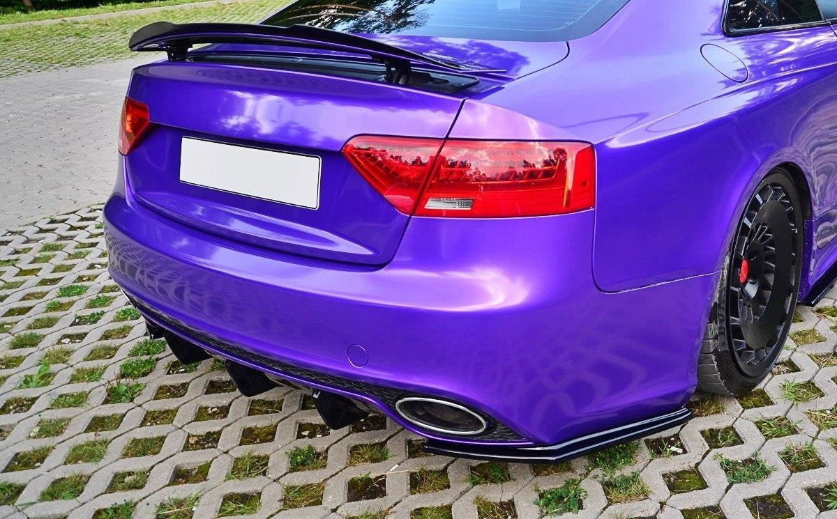 Diffusor Heck Ansatz für Audi RS5 8T Facelift schwarz Hochglanz