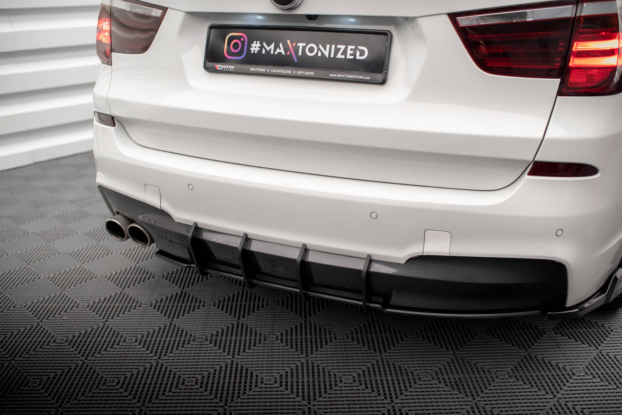 Street Pro Heckschürze Heck Ansatz Diffusor passend für BMW X3 M-Paket F25 rot