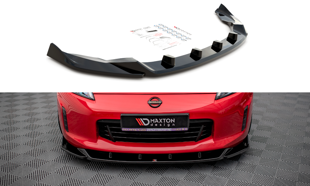 Street+ Spoilerlippe Front Ansatz V.2 passend für Nissan 370Z FL schwarz Hochglanz