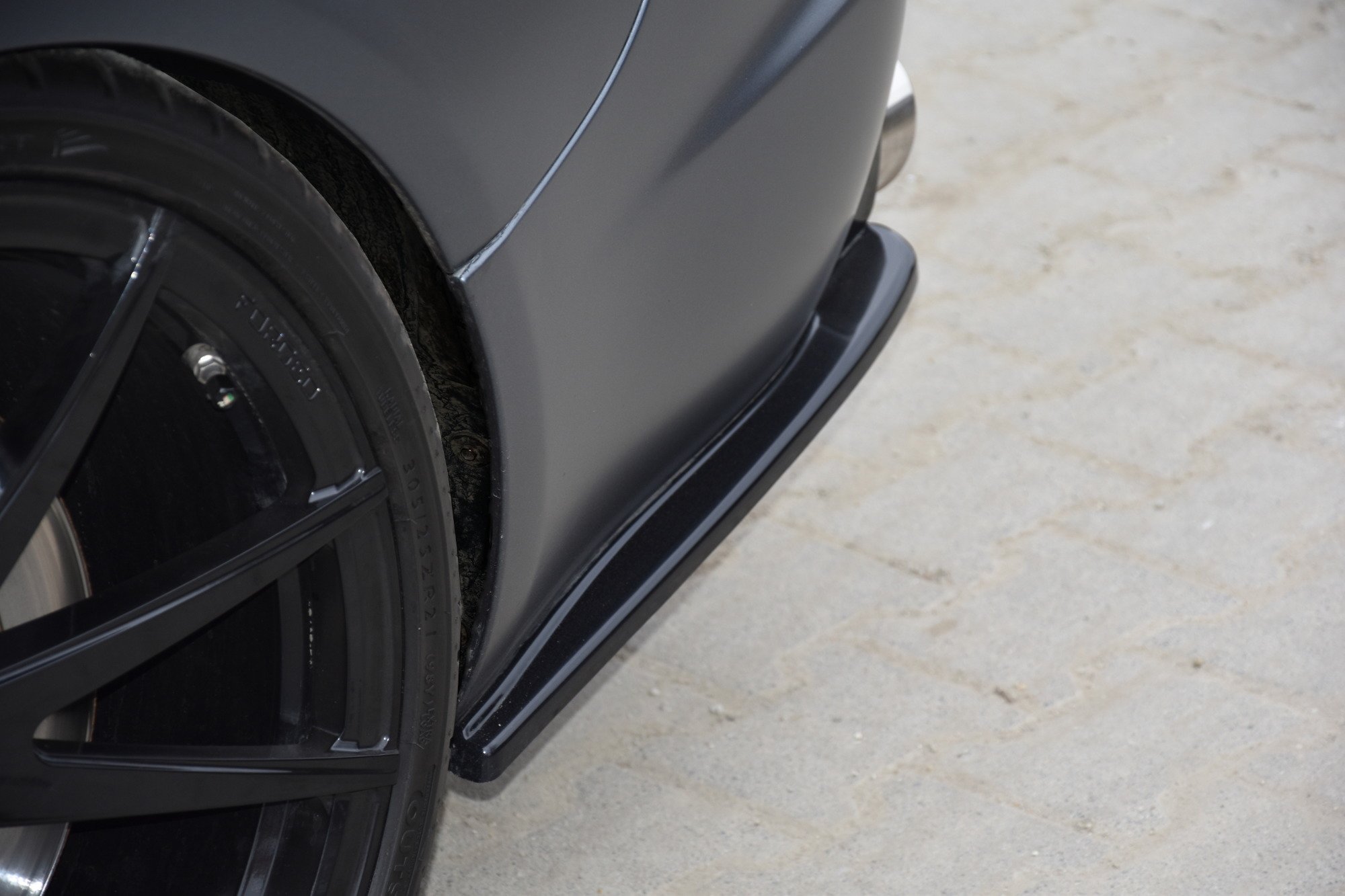 Heck Ansatz Flaps Diffusor für Jaguar XF-R Mk1 schwarz Hochglanz