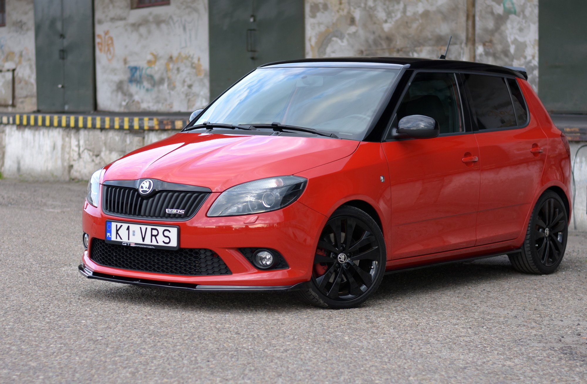 Street+ Spoilerlippe Front Ansatz passend für Skoda Fabia RS Mk2 schwarz matt