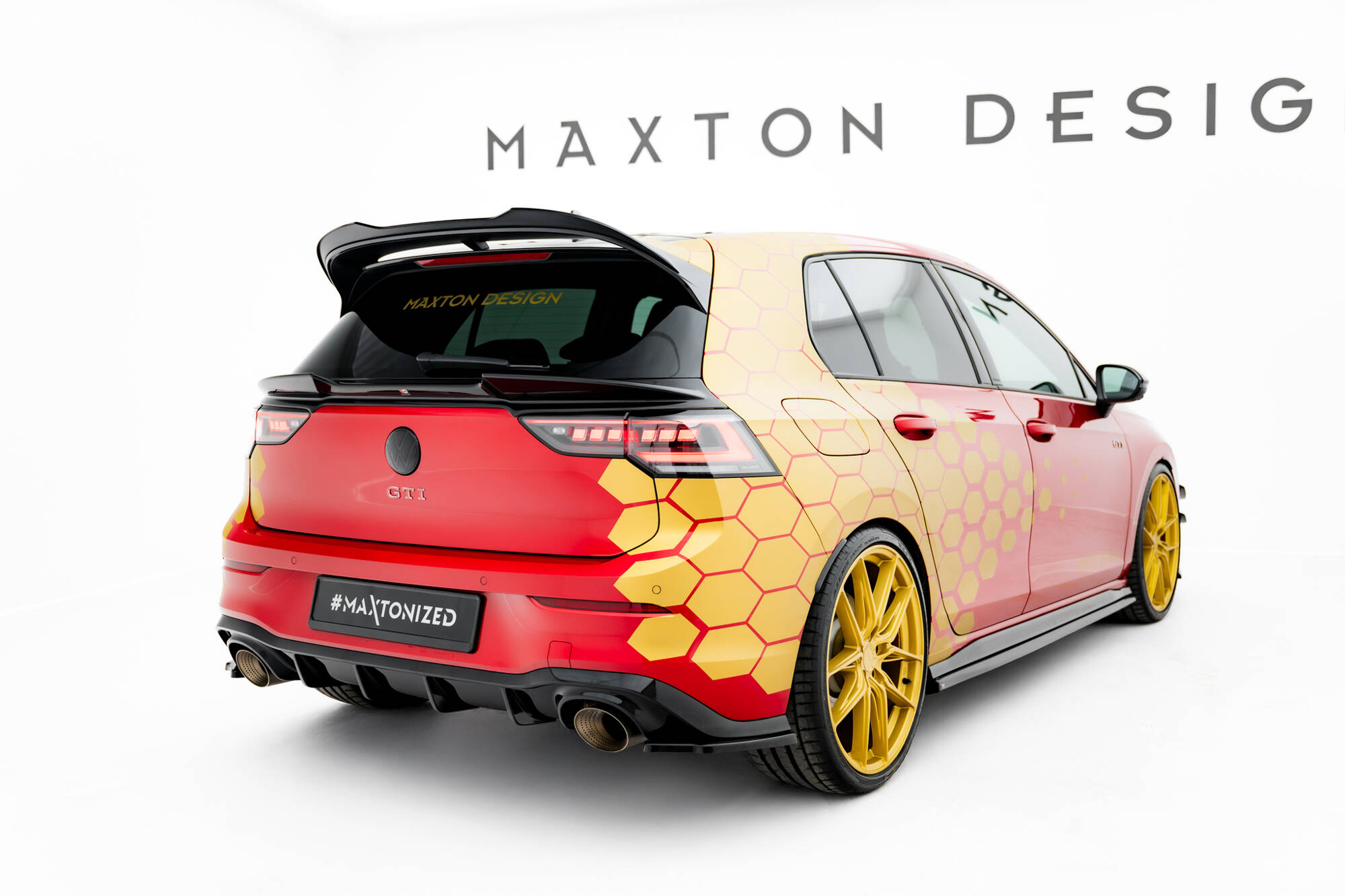 Street+ Heck Ansatz Flaps V.2 passend für VW Golf GTI Clubsport Mk8 FL schwarz Hochglanz
