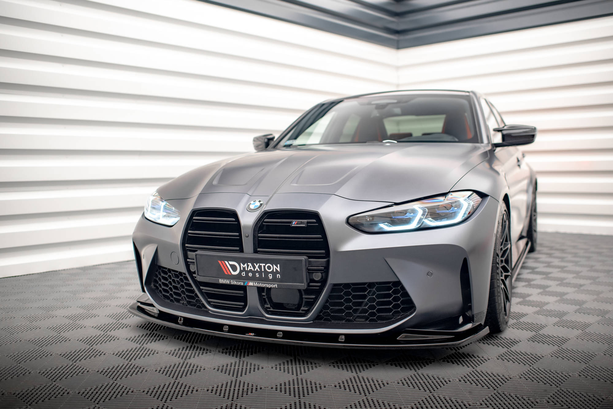 Street+ Spoilerlippe Front Ansatz V.1 passend für BMW M3 Limousine / Touring G80 / G81 schwarz Hochglanz