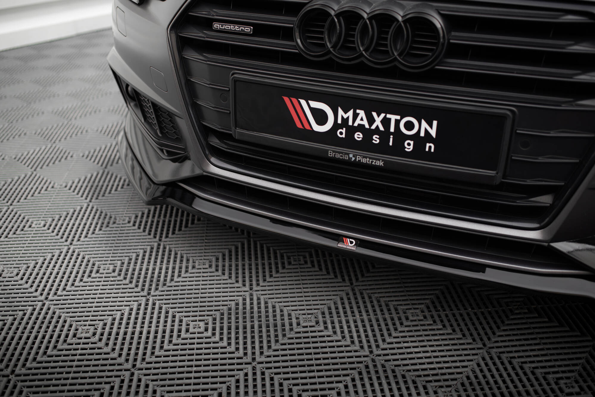 Street+ Spoilerlippe Front Ansatz V.4 passend für Audi S4 / A4 S-Line B9 schwarz Hochglanz