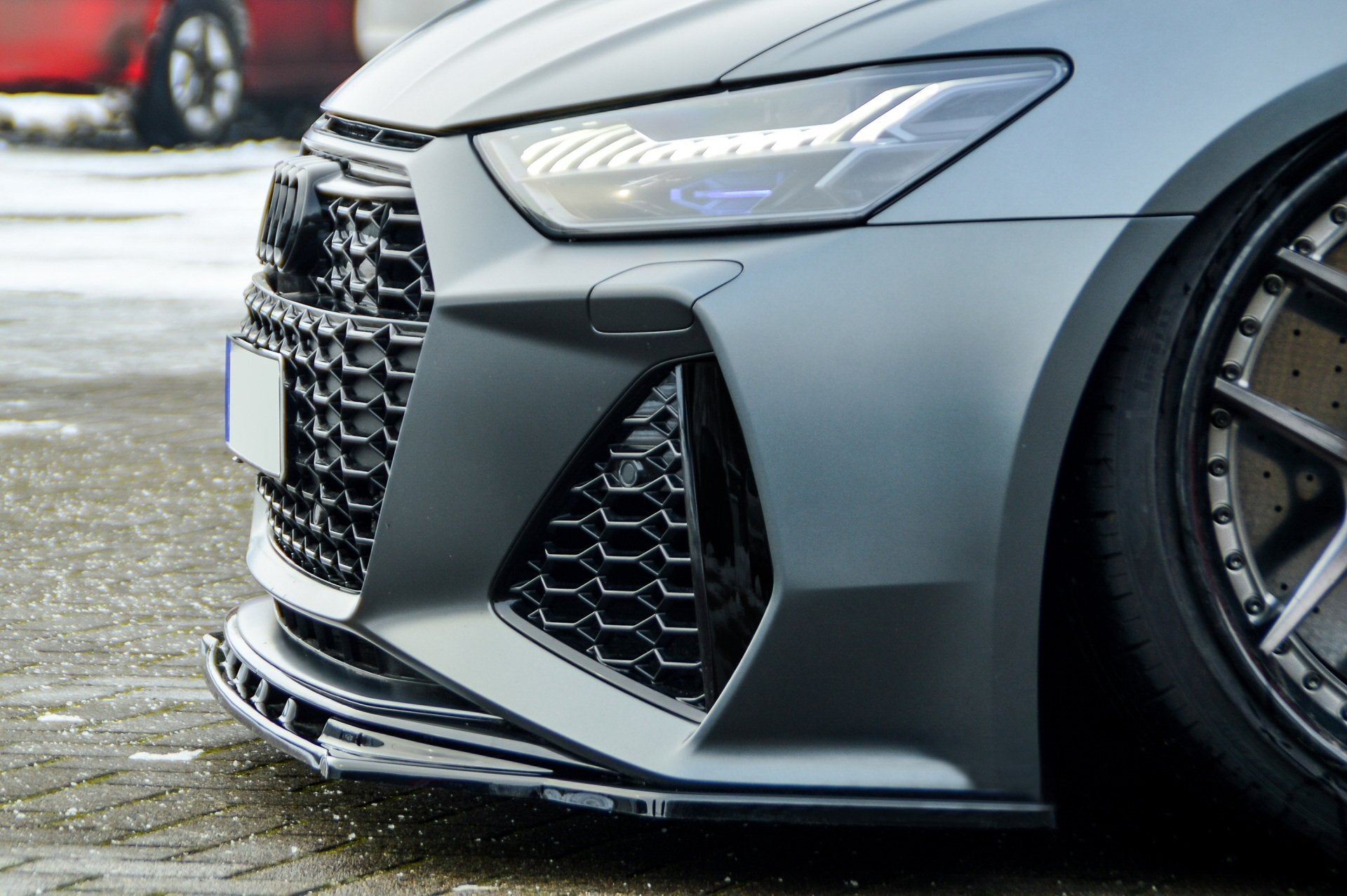 Cup Frontspoilerlippe für Audi RS6 C8 ab Bj. 2019- Schwarz Matt