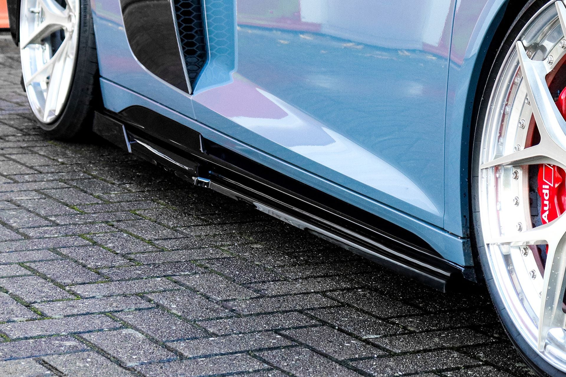 Cup Seitenschweller mit Wings hinten für Audi R8 4S Facelift ab Bj. 2019 - Schwarz Matt