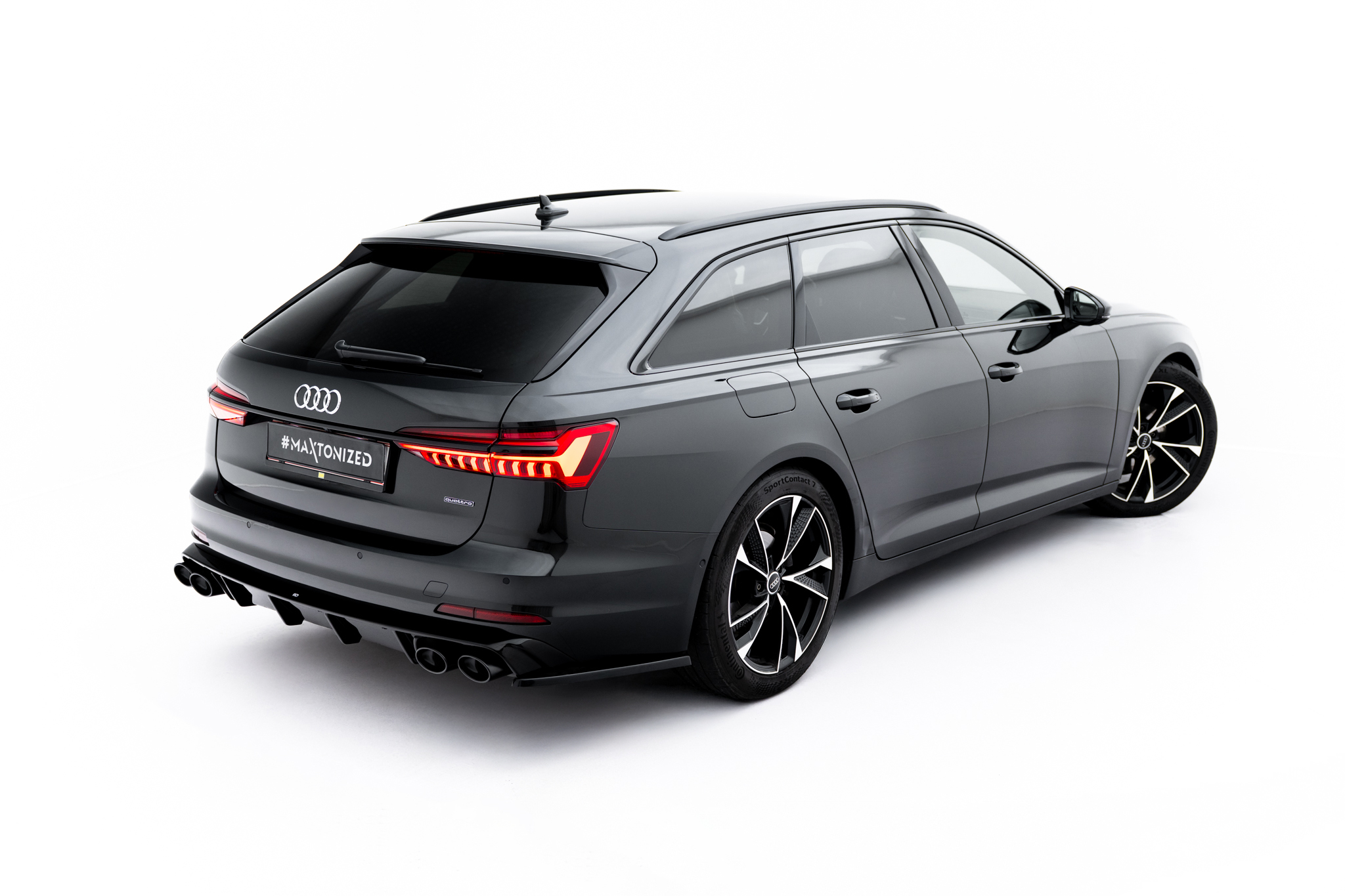Heckansatz Diffusor + Endrohre passend für Audi A6 Limousine / Avant C8 / C8 Facelift