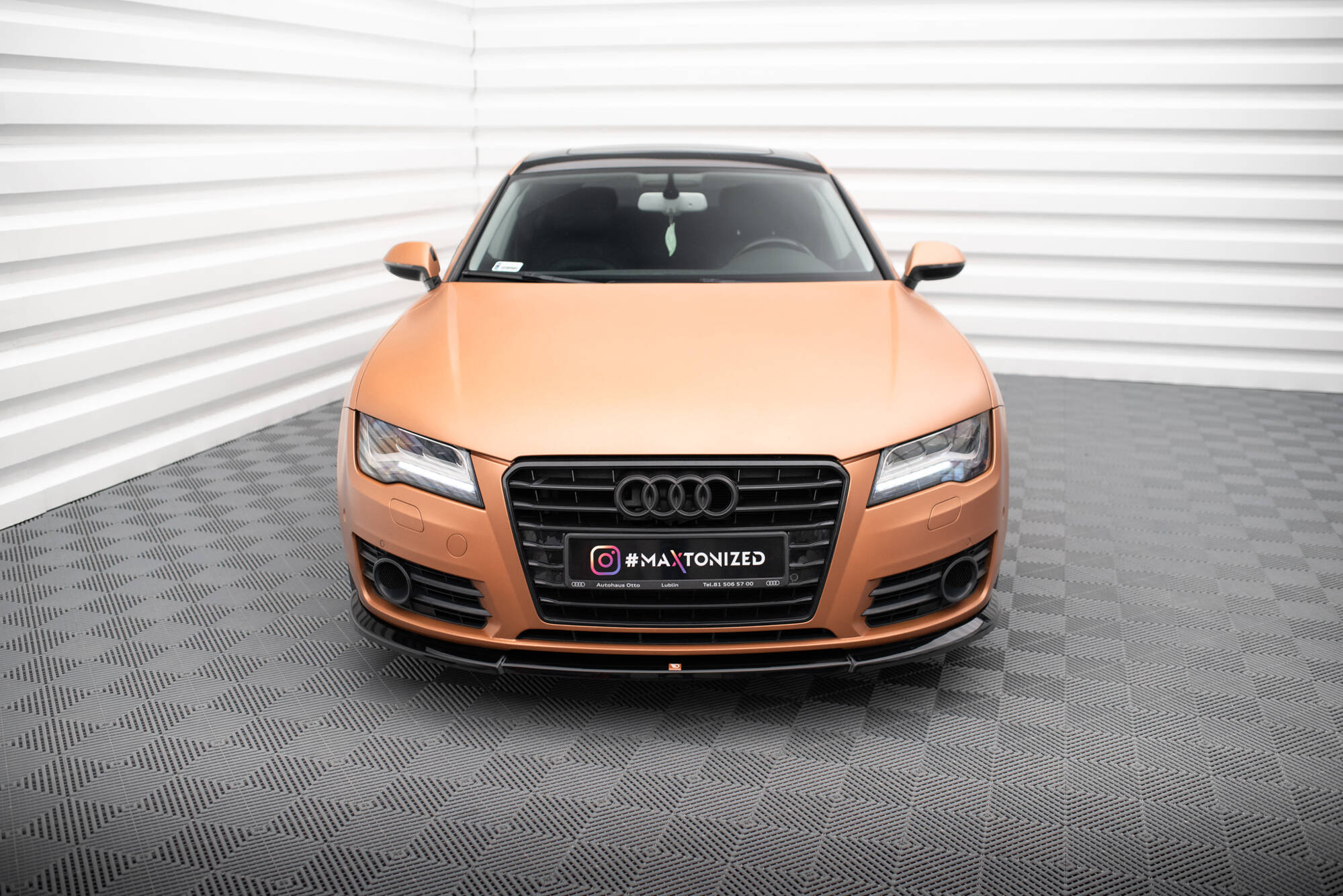 Street+ Spoilerlippe Front Ansatz V.1 passend für Audi A7 C7 schwarz Hochglanz