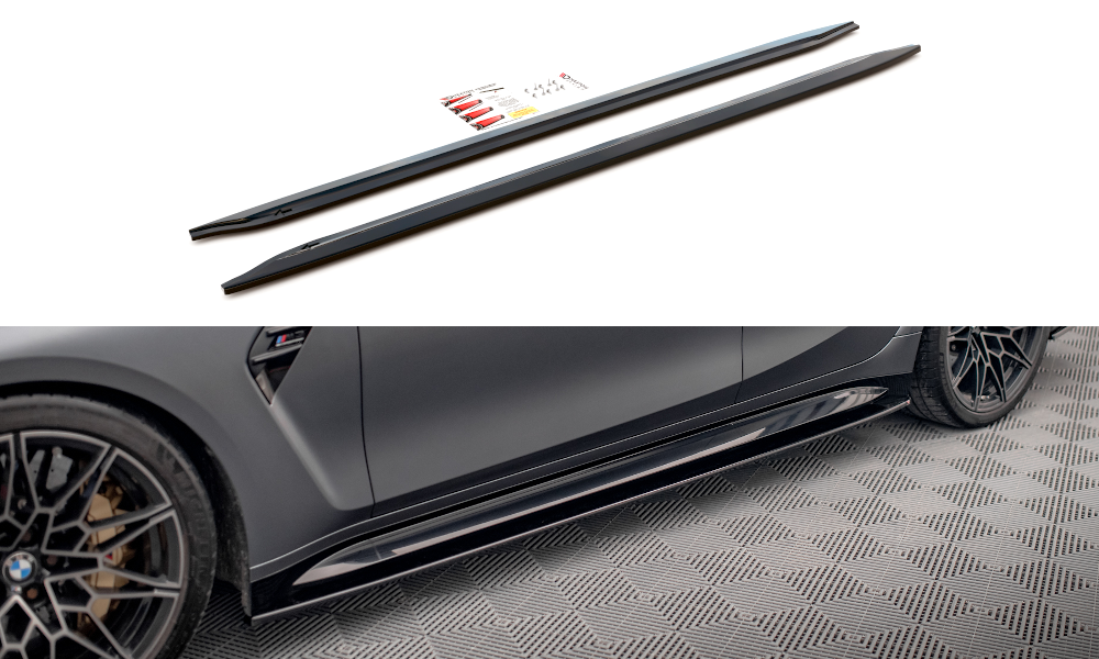 Street+ Seitenschweller Leisten V.1 passend für BMW M3 Limousine / Touring G80 / G81 schwarz Hochglanz