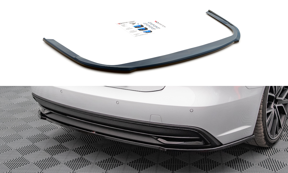 Street+ Mittlerer Diffusor Heck Ansatz passend für Audi A7 C8 schwarz Hochglanz