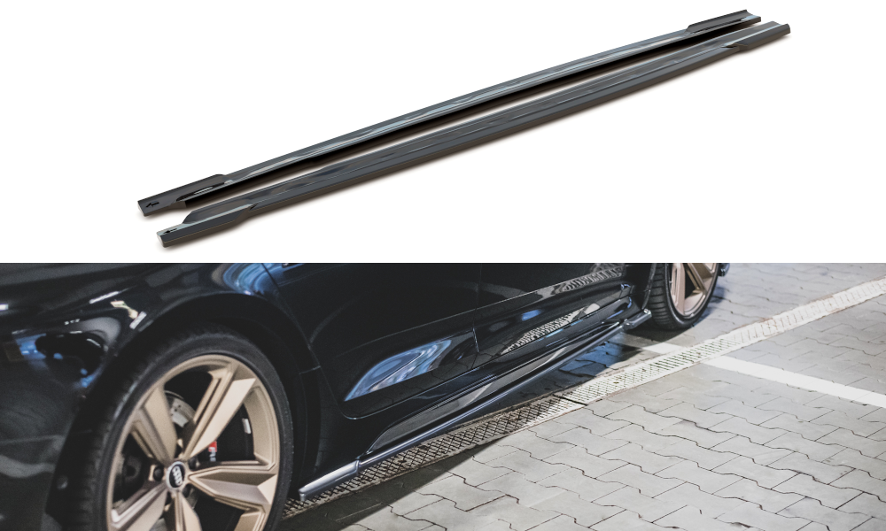 Street+ Seitenschweller Leisten passend für Audi RS5 Sportback F5 FL schwarz Hochglanz