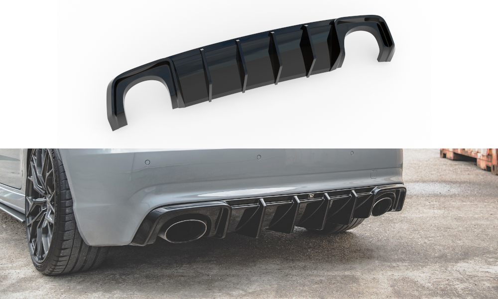 Diffusor Heck Ansatz für Audi RS3 8V Sportback schwarz Hochglanz