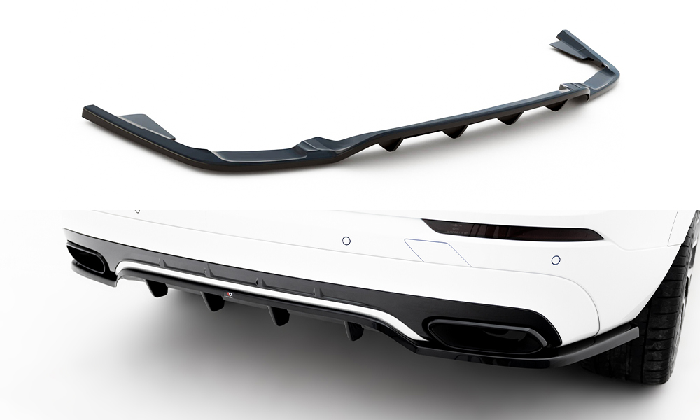 Street+ Mittlerer Diffusor RACE Heck Ansatz passend für Volvo XC60 Mk2 R-Design schwarz Hochglanz