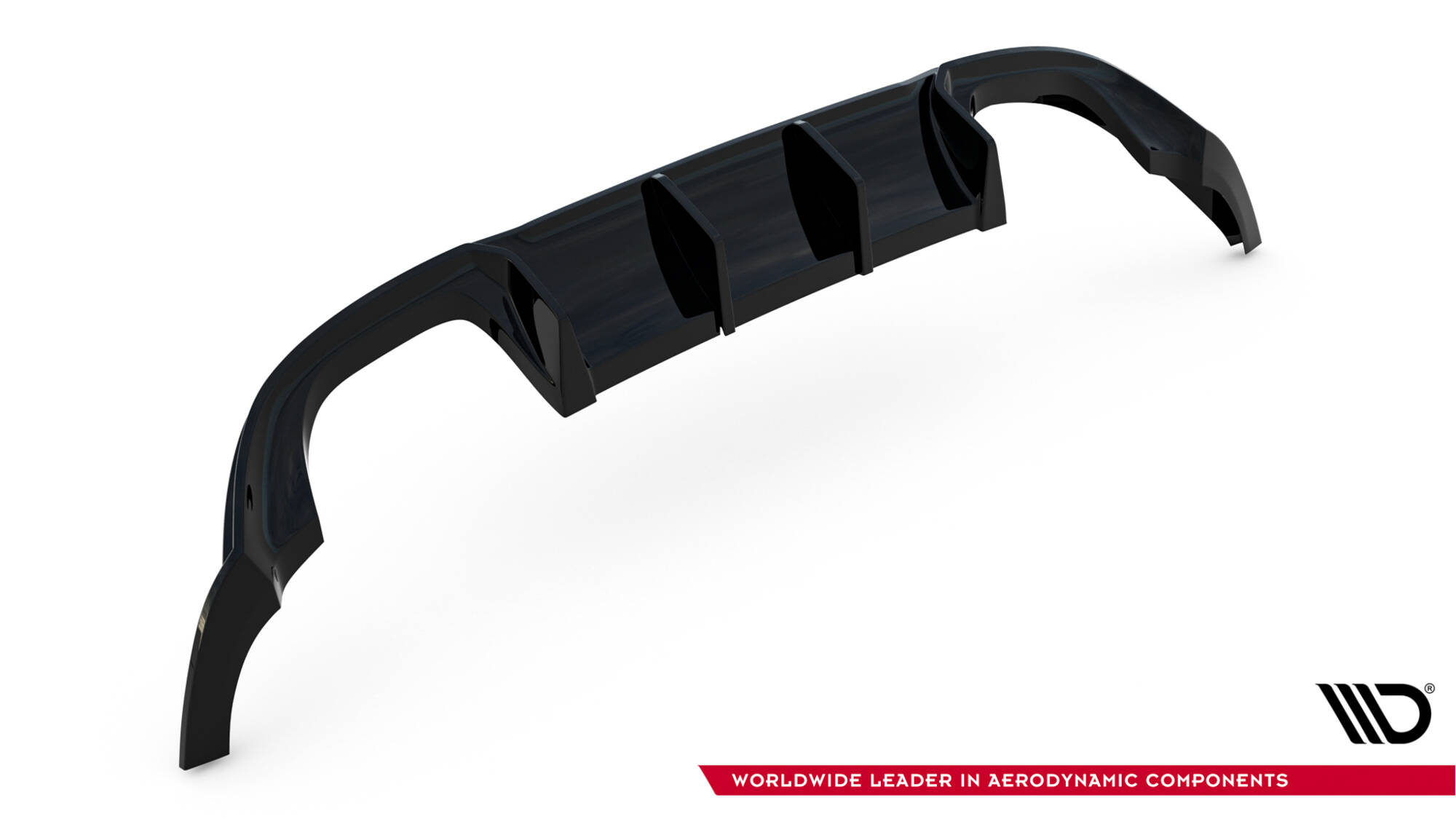 Diffusor Heck Ansatz V.3 für VW Golf R Mk7 Facelift schwarz Hochglanz