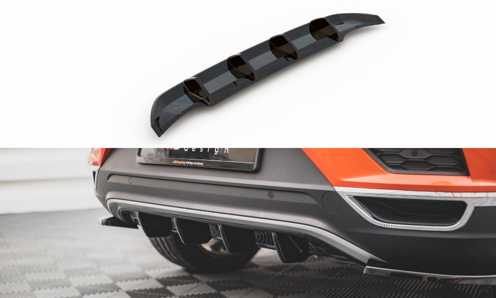 Street+ Heck Ansatz Diffusor passend für VW T-Roc Mk1 schwarz Hochglanz