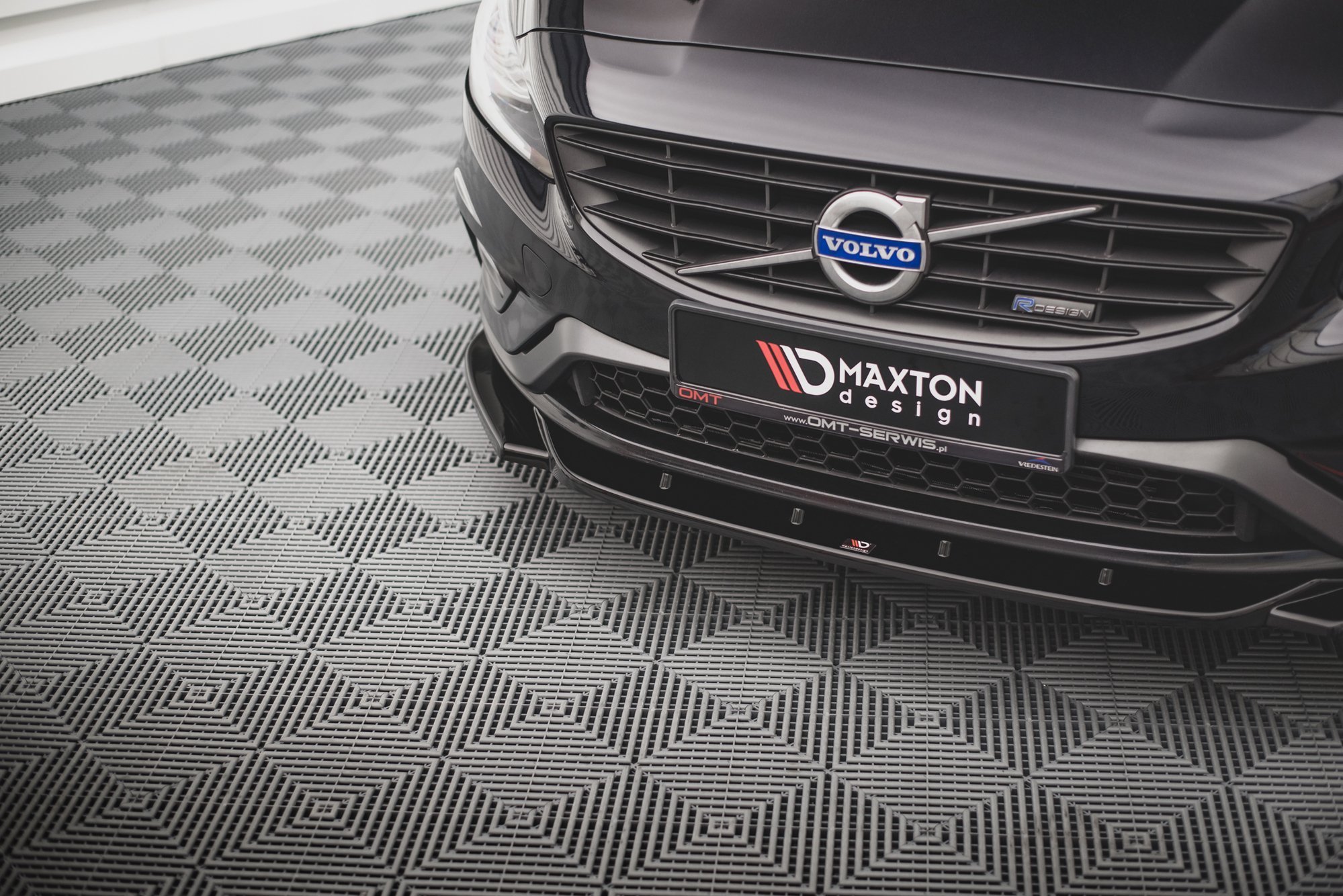 Street+ Spoilerlippe Front Ansatz V.2 passend für Volvo S60 R-Design Mk2 FL schwarz Hochglanz