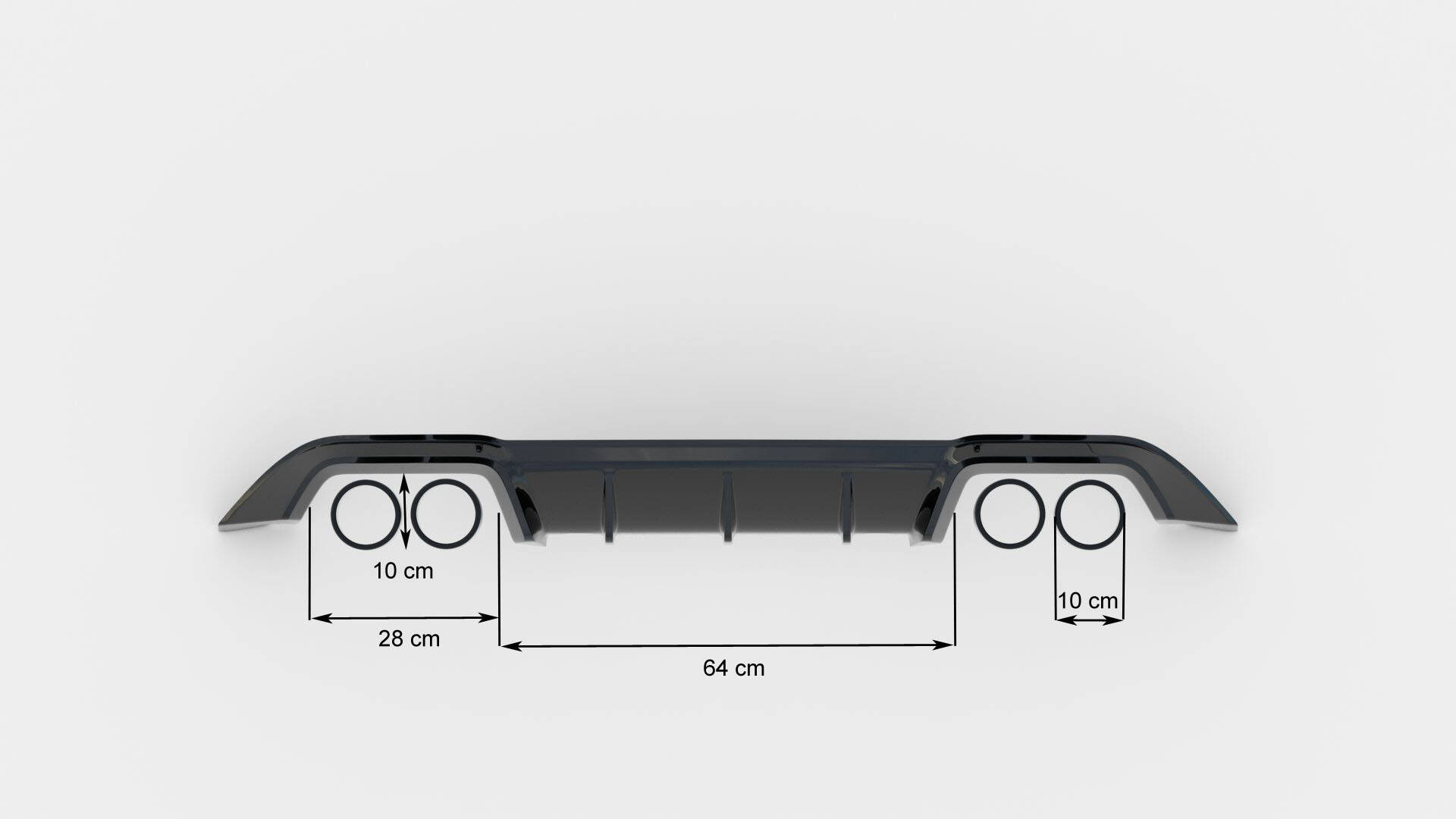 Street+ Heck Ansatz Diffusor passend für VW Golf R Mk7 schwarz Hochglanz