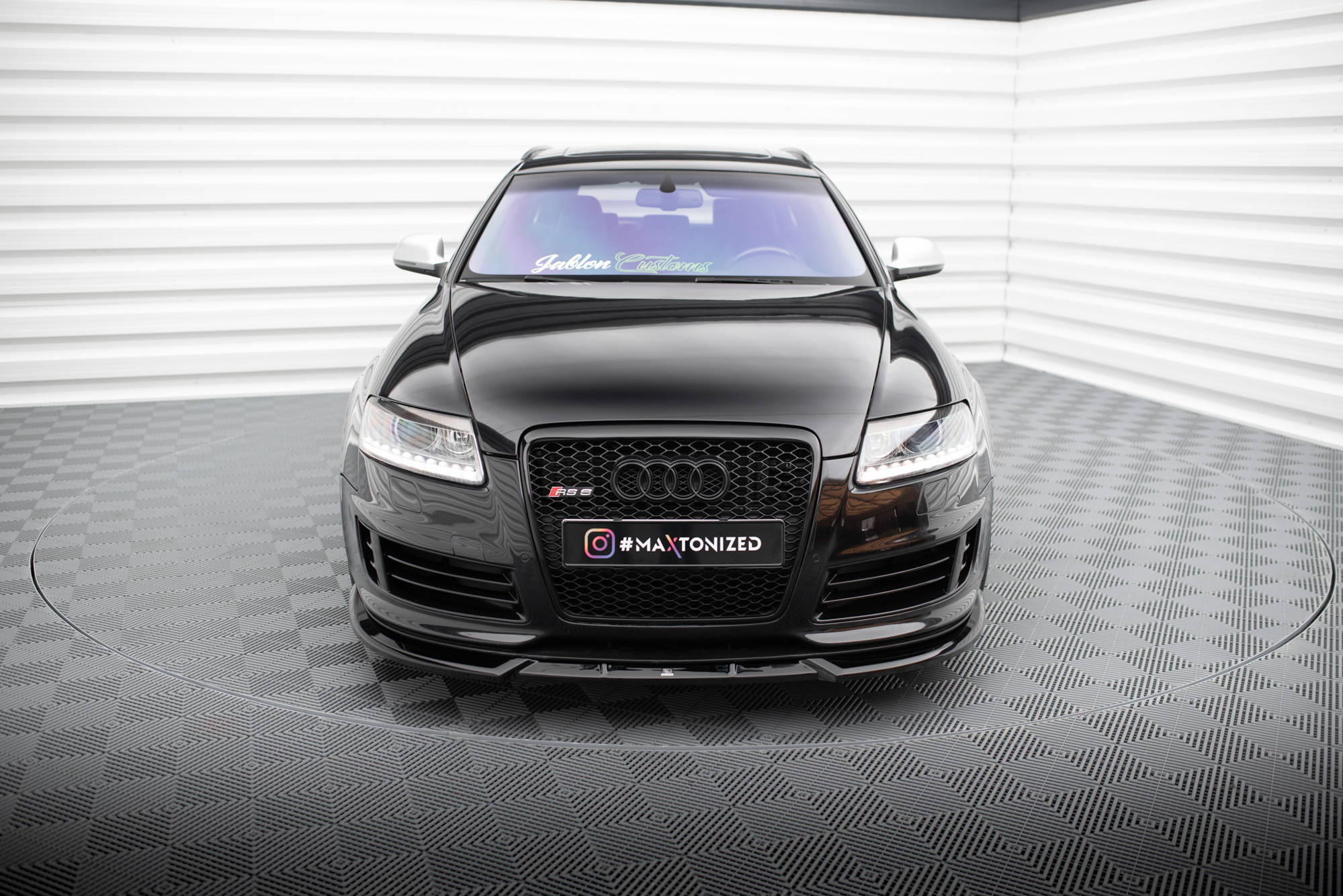 Street+ Spoilerlippe Front Ansatz V.2 passend für Audi RS6 Avant C6 schwarz Hochglanz