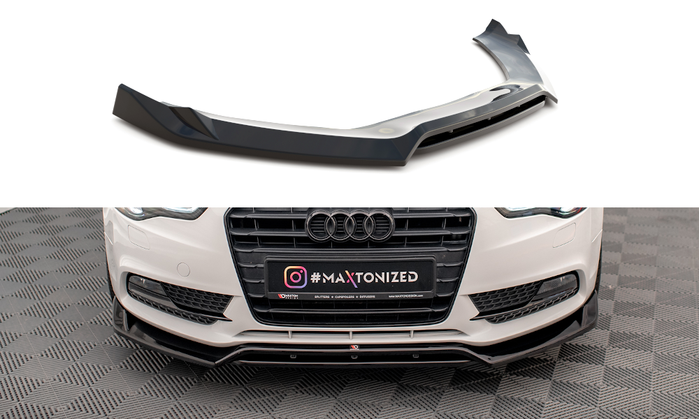 Street+ Spoilerlippe Front Ansatz V.2 passend für Audi A5 Coupe / Sportback 8T FL schwarz Hochglanz