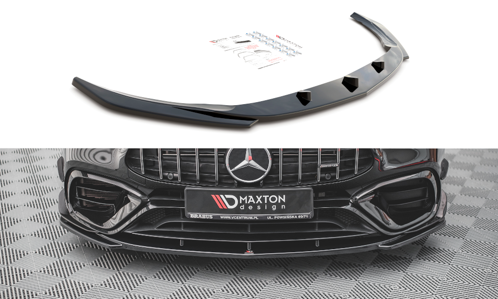Street+ Spoilerlippe Front Ansatz V.3 passend für Mercedes-AMG CLA 45 Aero C118 schwarz Hochglanz