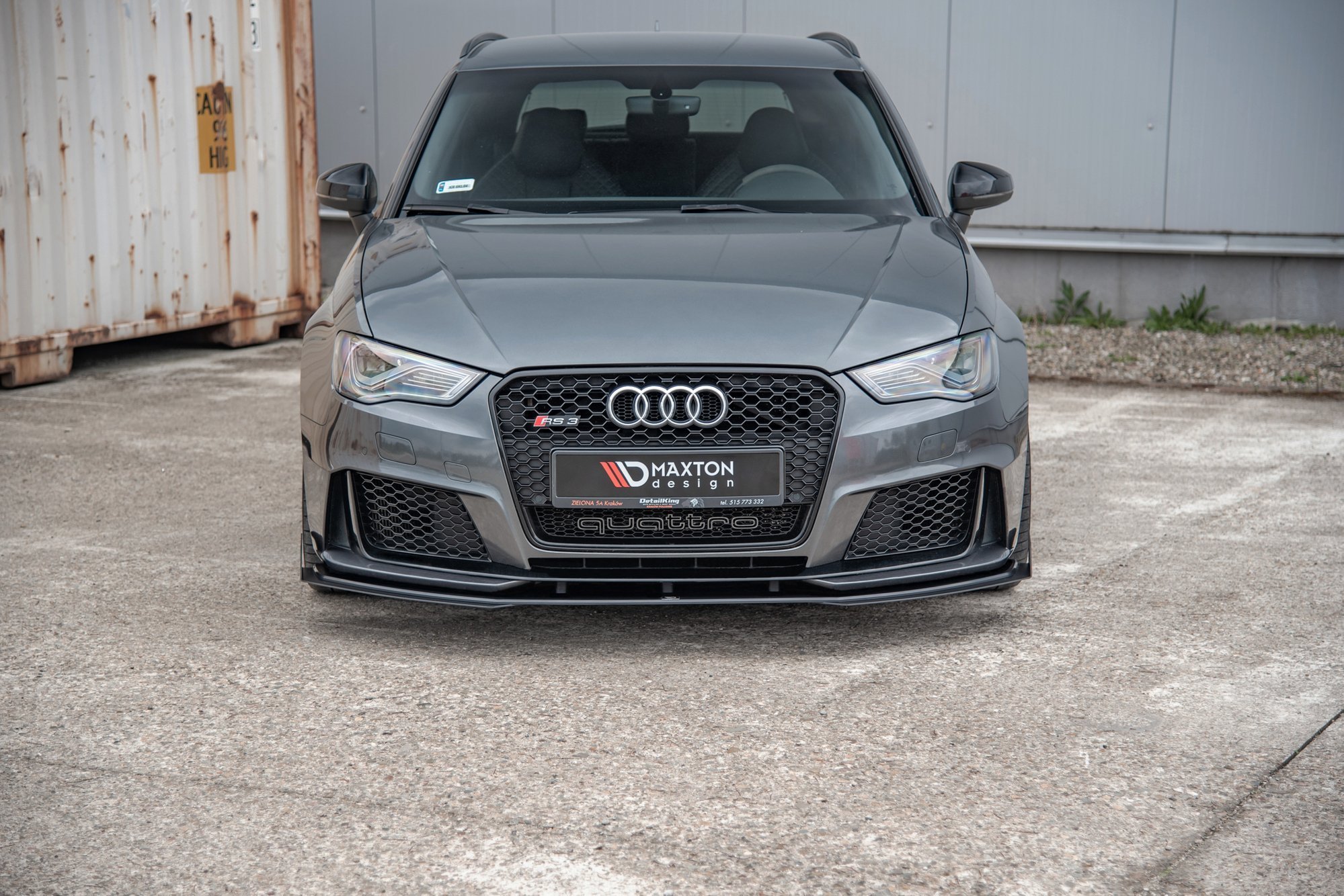 Street Pro Front Ansatz für +Flaps für Audi RS3 8V Sportback schwarz Hochglanz