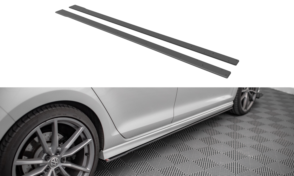 Street Pro Seitenschweller Leisten passend für VW Golf R Mk7 rot