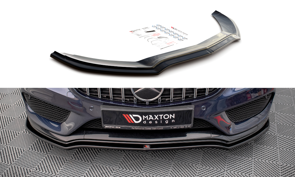 Front Ansatz V.1 für Mercedes-AMG C 43 / AMG-Line W205 schwarz Hochglanz
