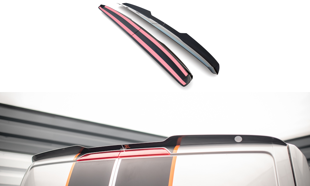 Heck Spoiler Aufsatz Abrisskante passend für Ford Transit Custom Mk1 schwarz Hochglanz