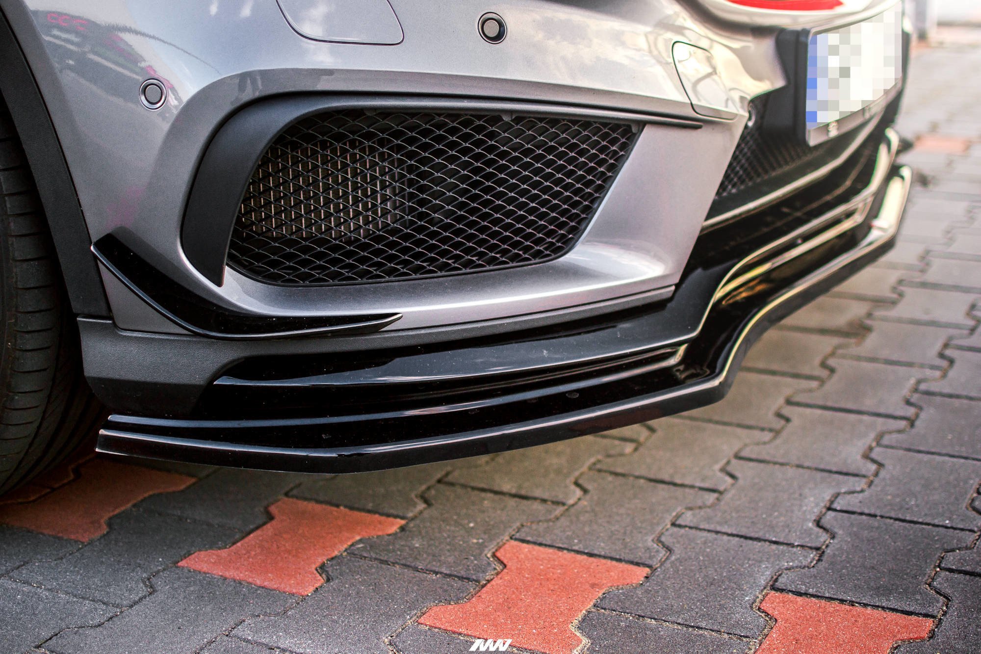 Front Ansatz für Mercedes GLA 45 AMG SUV X156 vor Facelift schwarz matt