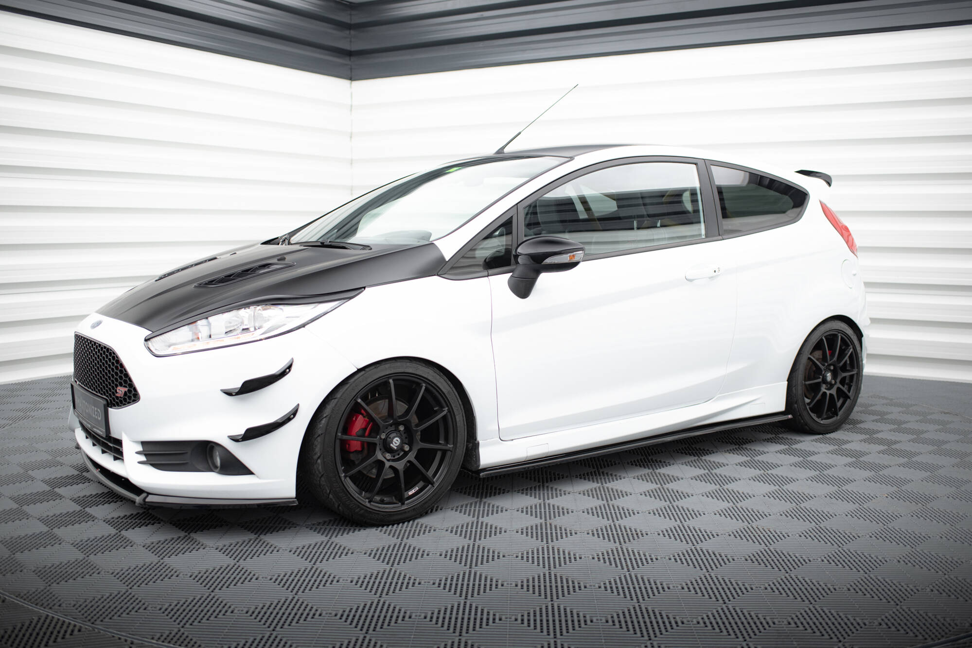 Street+ Seitenschweller Leisten passend für Ford Fiesta ST / ST-Line Mk7 / Mk7 FL schwarz Hochglanz