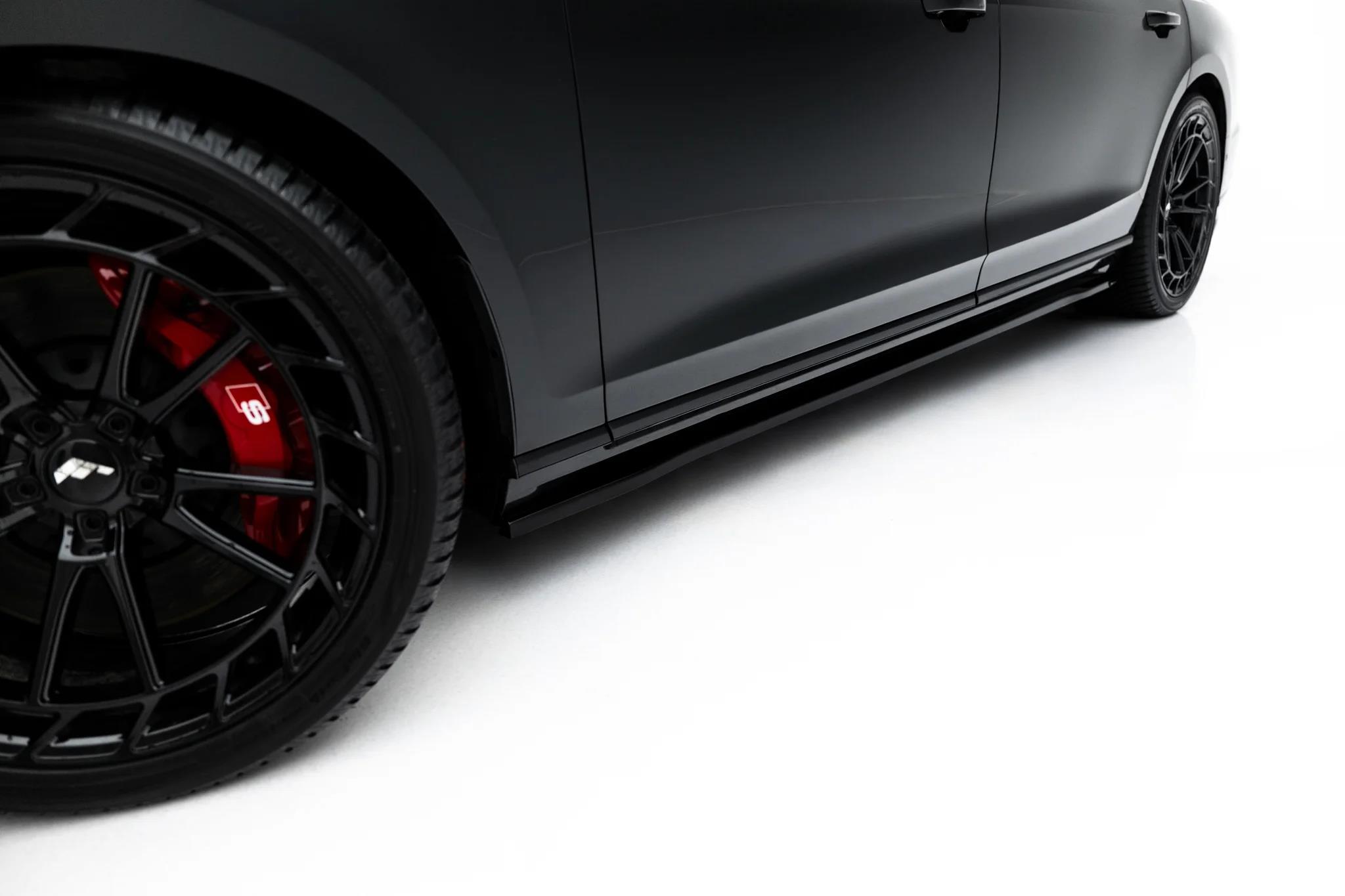 Street+ Seitenschweller Leisten passend für Audi A8 S-Line Long D5 / D5 Facelift schwarz Hochglanz