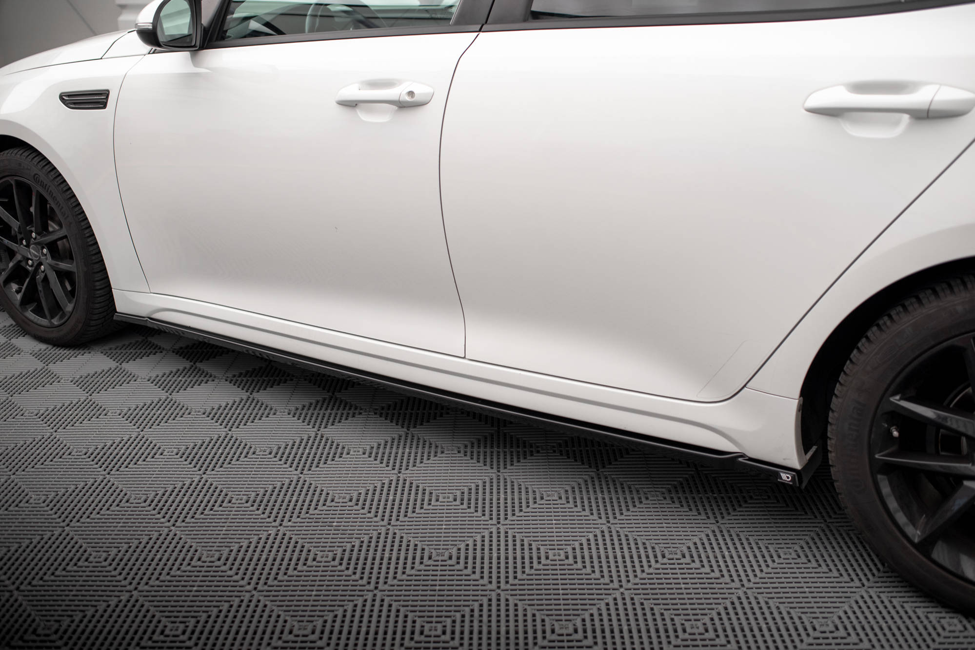 Street+ Seitenschweller Leisten passend für Kia Optima Mk4 FL schwarz Hochglanz