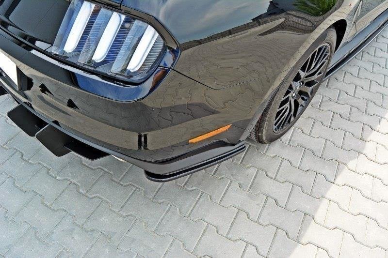 Street+ Heck Ansatz Flaps passend für Ford Mustang GT Mk6 schwarz Hochglanz