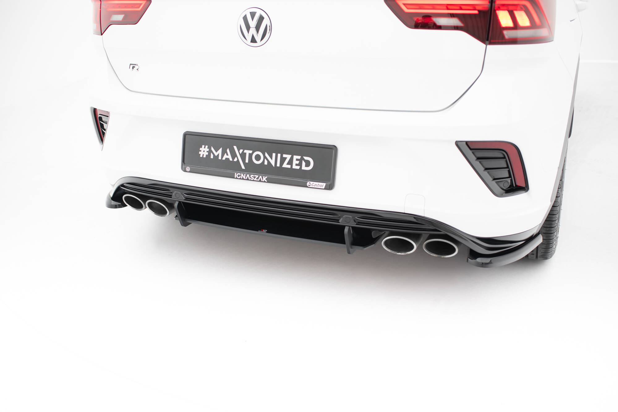 Street Pro Heckschürze Heck Ansatz Diffusor passend für VW T-Roc R Mk1 rot